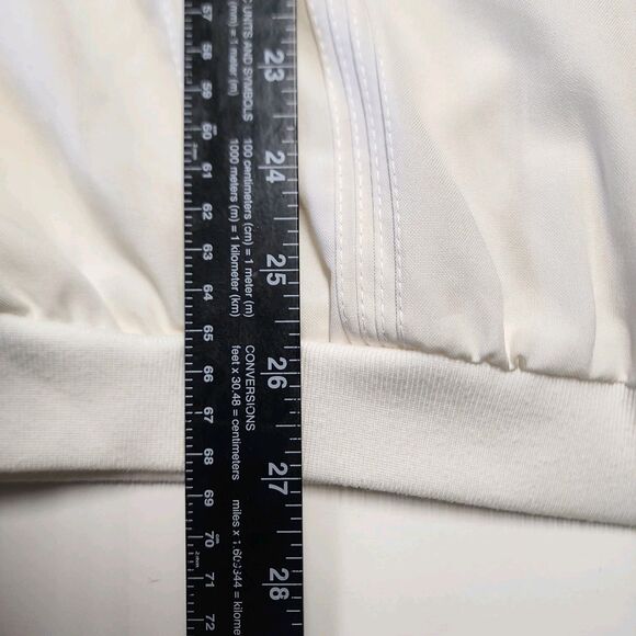 Haband White Short Sleeve Zip Front Shirt Men’s M Classic Guayabera Style Pocket - Picture 11 of 13